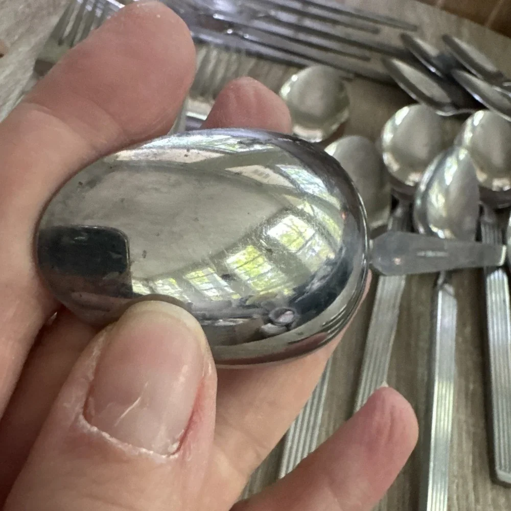 Vintage National Stainless Aqua Set Of 24 Spoons And Forks NST28